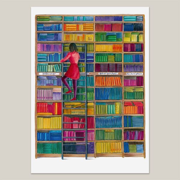 Postkarte - Bibliothek