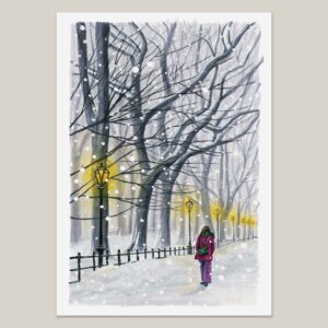 Postkarte Winterspaziergang Postkarte - Winterspaziergang